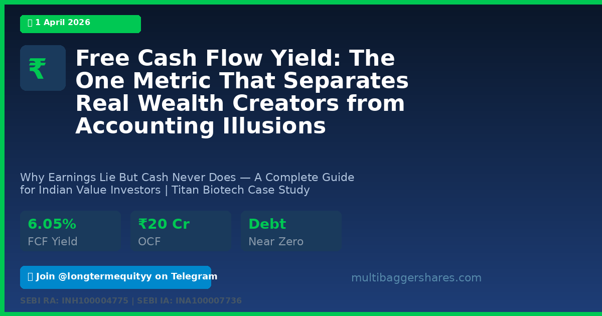 Free Cash Flow Yield Indian Investors Titan Biotech - Multibagger Shares