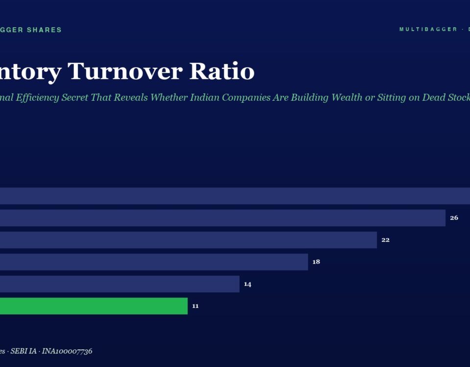 Horizontal Bar Chart Titled Inventory Turnover Ratio Showing Yearly Values Fy20 28 Fy21 26 Fy22 22 Fy23 18 Fy24 14 Fy25 11 fy25 Bar in Green