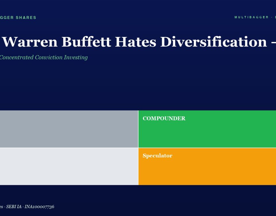 Hero Title About Diversification with a Dark Navy Background and a 2x2 Colored Grid Labeling Trader gray Compounder green Drift light Gray Speculator orange