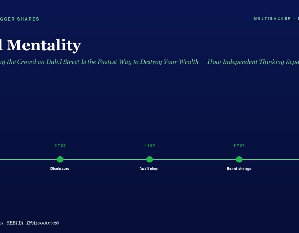 Hero header: 'Herd Mentality' with subtitle and a horizontal FY21–FY25 timeline showing milestones: Compliance, Disclosure, Audit clean, Board change, All boxes, on a dark blue background.