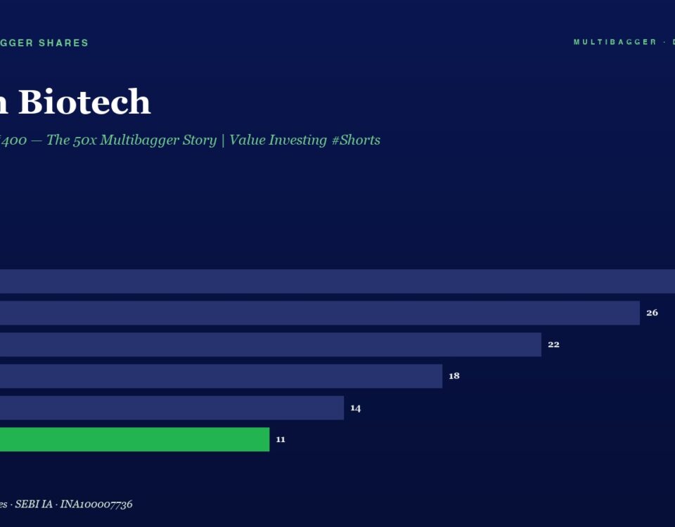 Titan Biotech Header with Subtitle Horizontal Bar Chart Shows Yearly Values from Fy20 to Fy25 Fy20 28 Fy21 26 Fy22 22 Fy23 18 Fy24 14 Fy25 11 green
