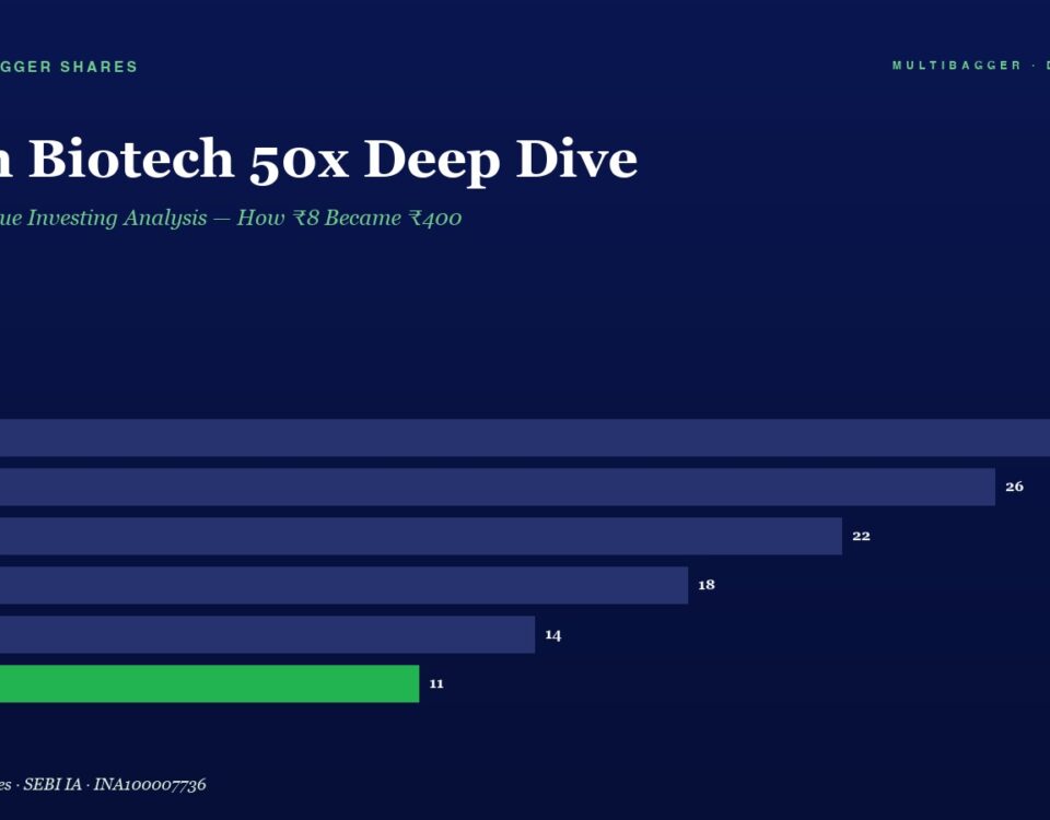Header with Title titan Biotech 50x Deep Dive and a Horizontal Bar Chart for Fy20fy25 Values 28 26 22 18 14 11 Fy25 Bar is Green