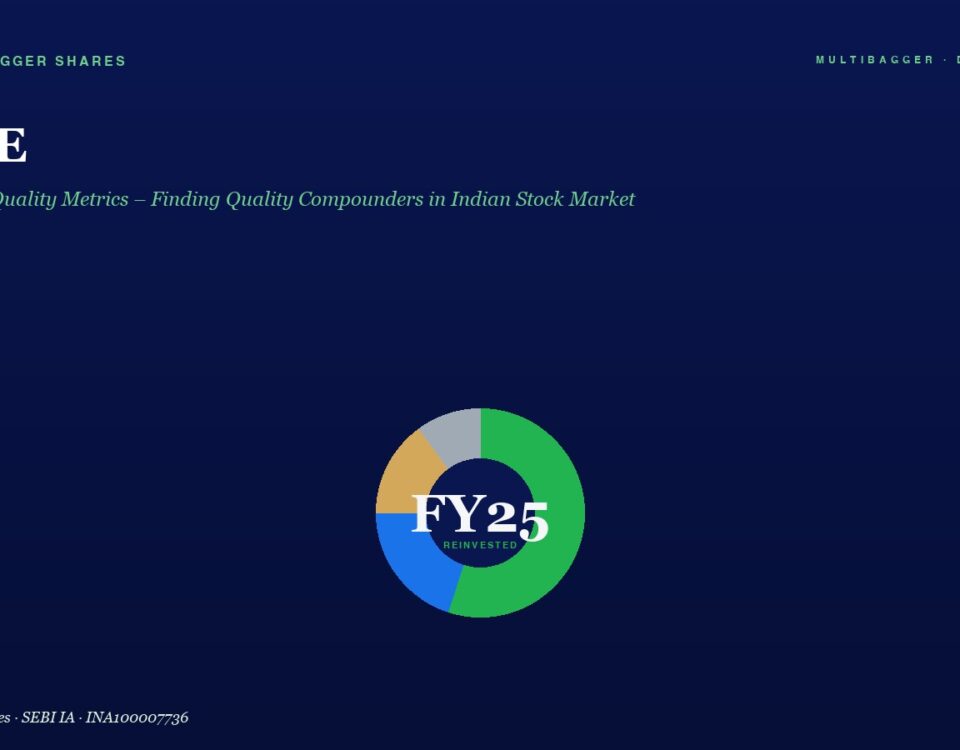 Hero Section with Roce Title and Green Subtitle on a Deep Blue Gradient a Multicolor Donut Chart Labeled Fy25 Reinvested Sits in the Center