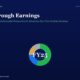 Hero Section with Title look through Earnings over a Dark Blue Gradient Subtitle Text and a Centered Multicolor Donut Chart Labeled fy25 Reinvested