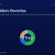 Hero Header with Dark Blue Gradient Large Serif Title the Outsiders Doctrine and Green Italic Subtitle Plus a Centered Multi color Donut Chart Labeled fy25 Reinvented Near the Middlebottom