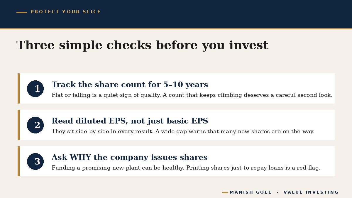 Three habits to protect your ownership from dilution