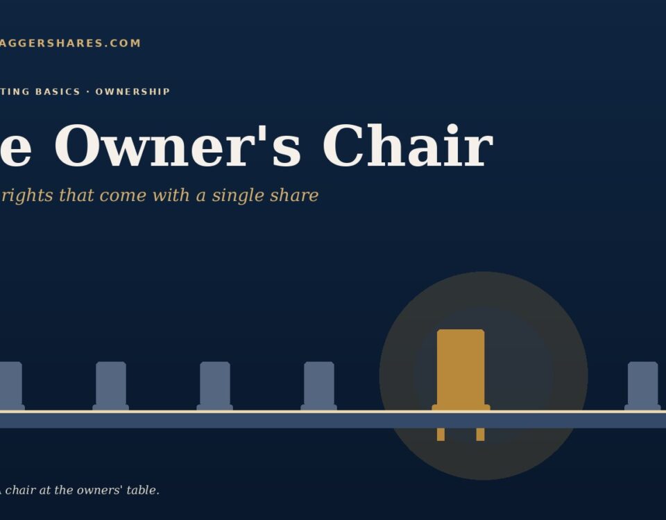 the Owners Chair the Quiet Rights That Come with a Single Share  a Row of Chairs at the Owners Table One of Them Yours
