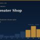 Navy Cover for the Sweater Shop in July with a Twelve month Bar Ribbon in Which November December and January Stand Tallest in Gold