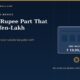 Navy Cover for the Ten rupee Part That Stops a Ten lakh Machine Showing a Large Machine Priced at Ten Lakh Rupees Beside a Small Gold Seal Priced at Ten Rupees