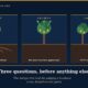 Cover Illustration of a Single Mango Tree Drawn in Three Connected Panels on the Left a Cutaway of Deep Healthy Roots Under the Word Quality in the Middle a Tree with Fresh New Branches Under the Word Growth and on the Right a Row of Calendar Pages Stretching into the Distance Under the Word Longevity with the Headline Three Questions Before Anything else