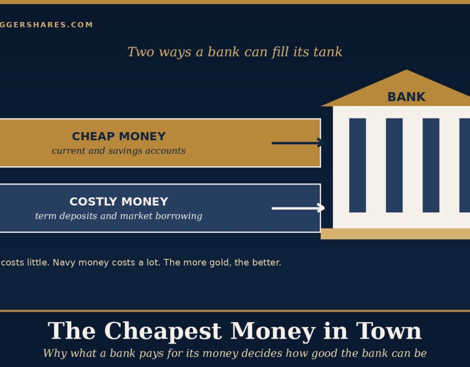 Cover Illustration Two Pipes of Money Flowing into a Bank a Thin Gold Pipe Labelled Cheap Money and a Wide Navy Pipe Labelled Costly Money Under the Headline the Cheapest Money in Town