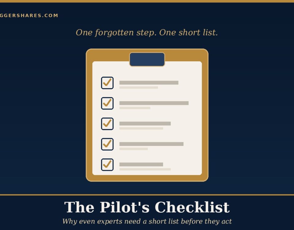 Cover Illustration a Navy Clipboard with a Gold Checklist of Five Ticked Boxes Under the Headline the Pilots Checklist