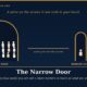 Cover illustration a wide open door with a crowd walking through it beside a narrow door with a single person squeezing through under the headline The Narrow Door | Multibagger Shares Cover Illustration a Wide Open Door with a Crowd Walking Through It Beside a Narrow Door with a Single Person Squeezing Through Under the Headline the Narrow Door