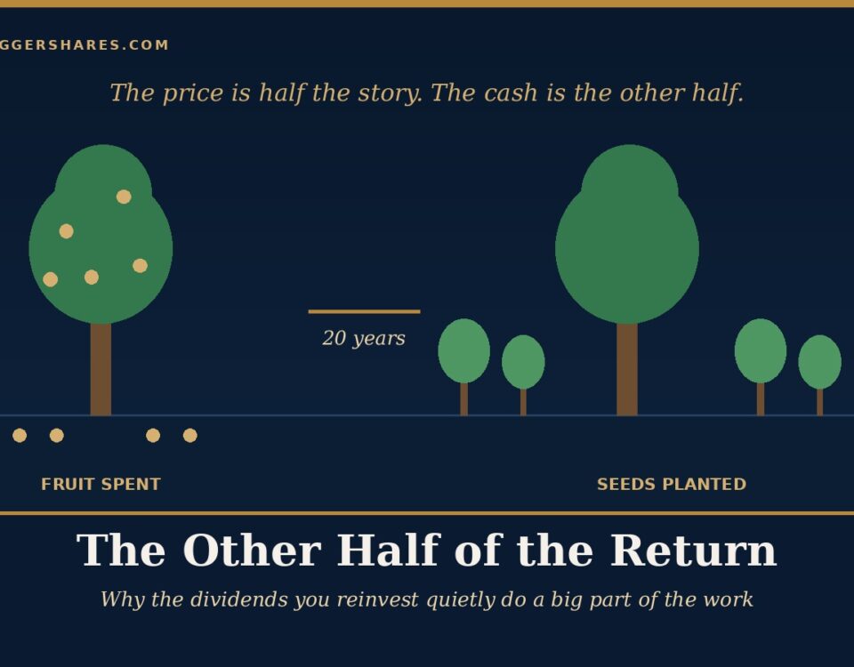 Cover Illustration Two Small Trees Side by Side One with a Few Fallen Fruits on the Ground and One with a Growing Orchard of Young Trees Around It Under the Headline the Other Half of the Return